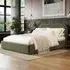 Alba Double Ottoman Bed with Storage - Green, Velvet
