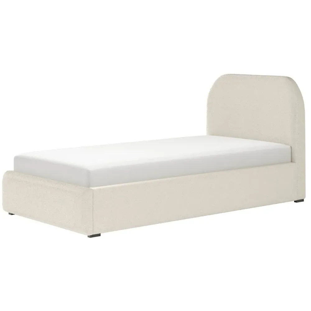 Alba Single Ottoman Bed with Storage - Cream, Boucle