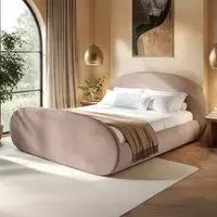 Amos Double Ottoman Bed with Storage - Cream, Velvet