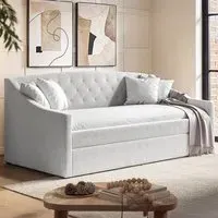 Aurora Daybed with Trundle - Cream, Boucle