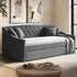 Aurora Daybed with Trundle - Grey, Fabric