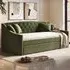 Aurora Single Daybed with Trundle - Green, Velvet