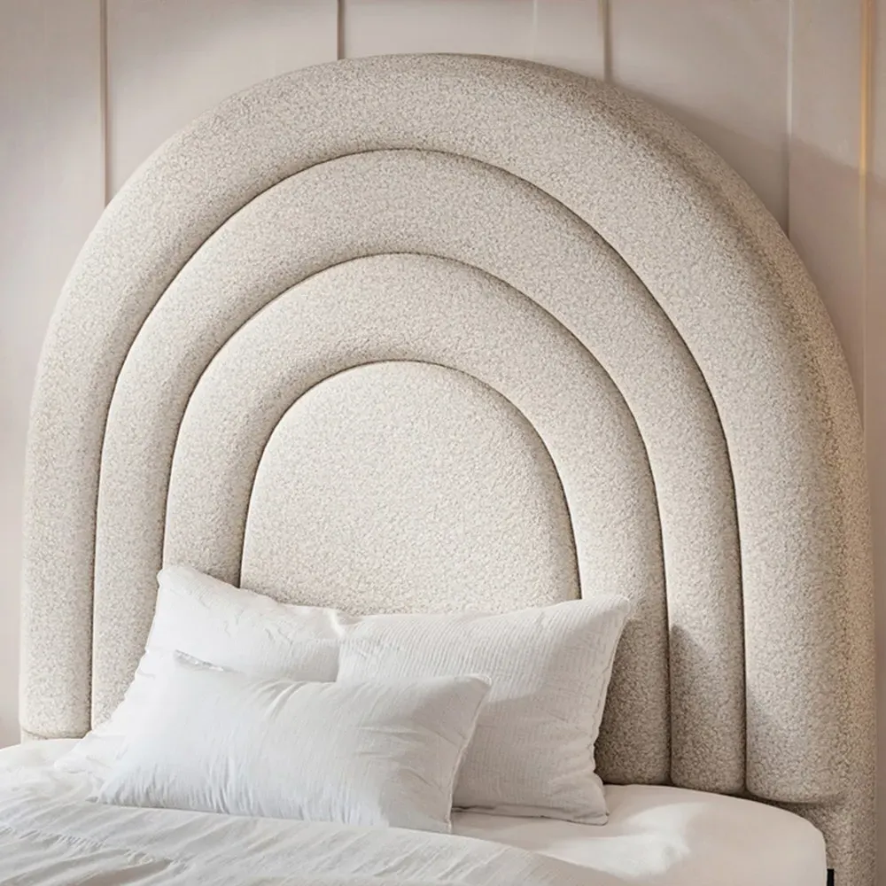 Ava Single Ottoman Bed with Storage - Cream, Boucle