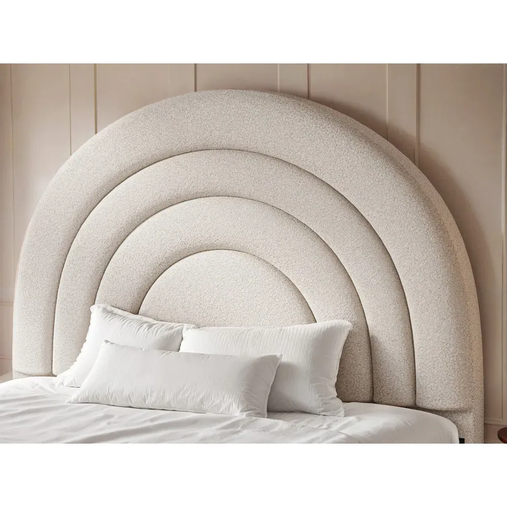 Ava Small Double Ottoman Bed with Storage - Cream, Boucle