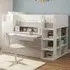 Bailey Single Cabin Bed with Desk and Storage - White