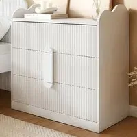 Calista 3 Drawer Ribbed Chest of Drawers - White