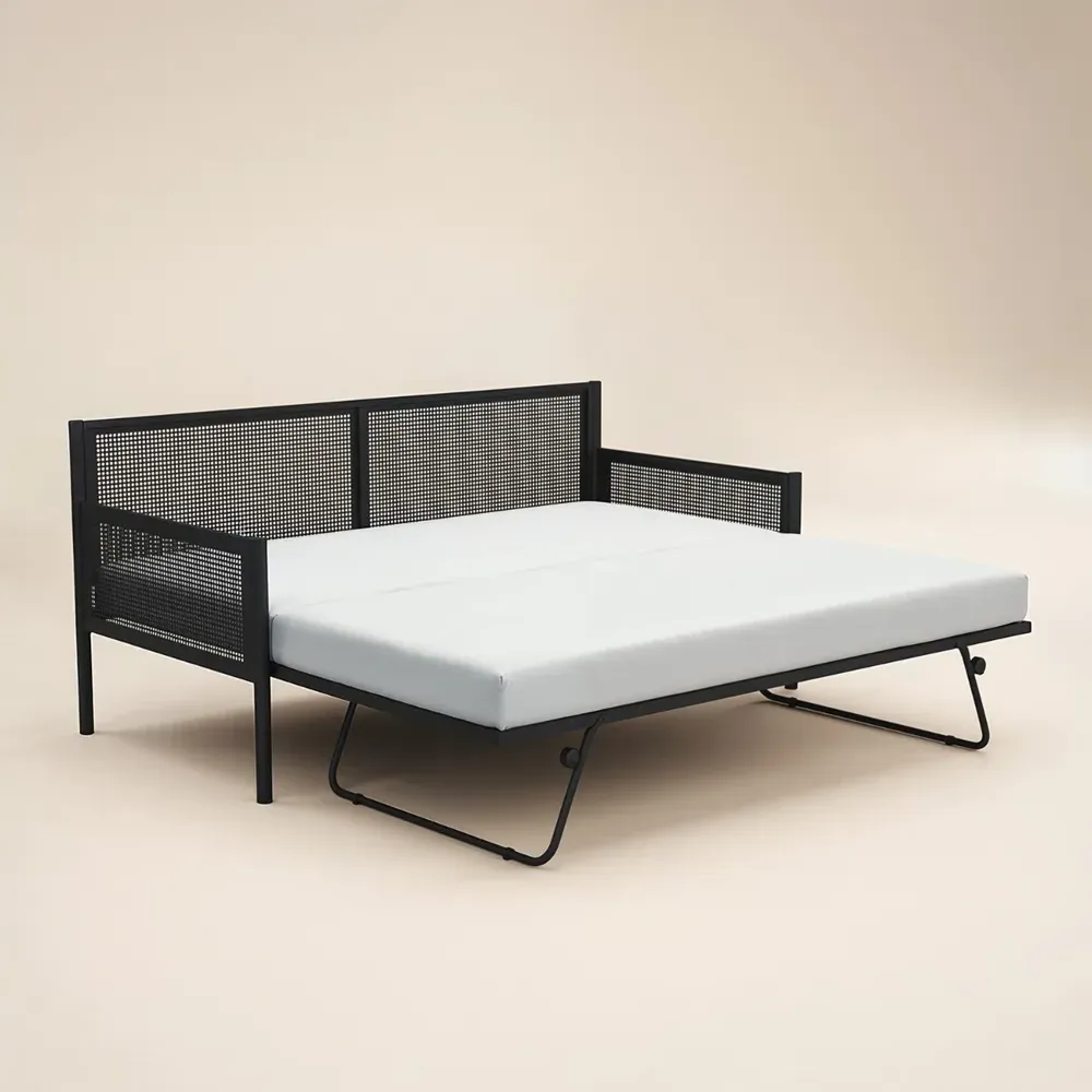 Clay Metal Daybed with Trundle - Black