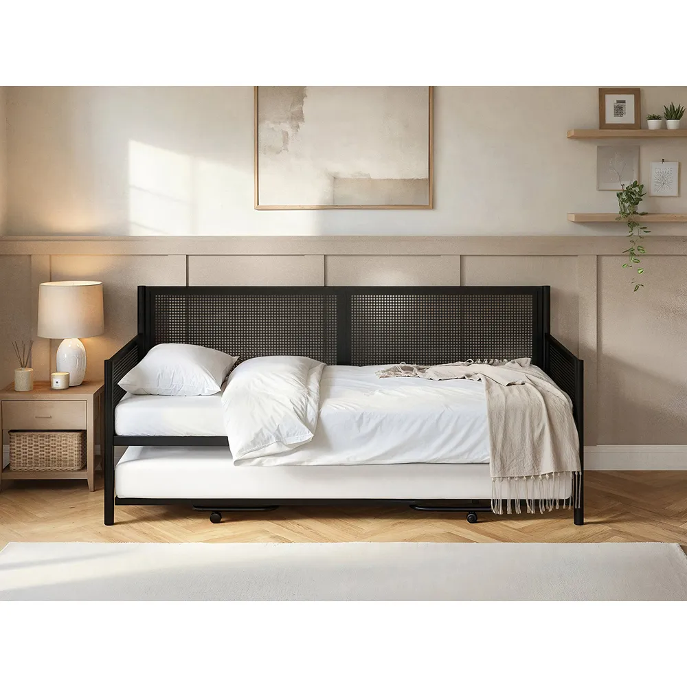 Clay Metal Daybed with Trundle - Black