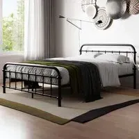 Compton Double Bed Frame - Black, Metal