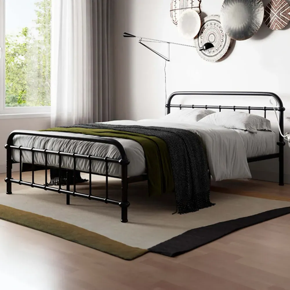 Compton Double Bed Frame - Black, Metal