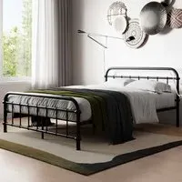 Compton King Size Bed Frame - Black, Metal