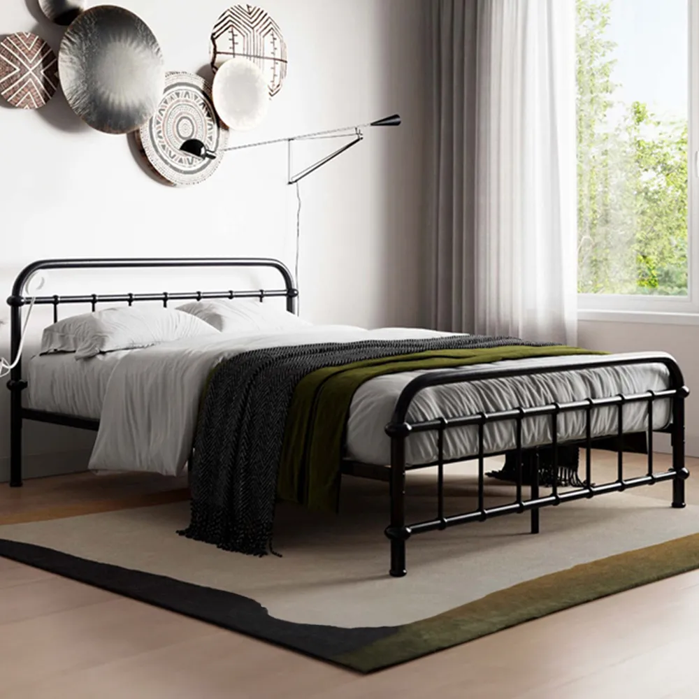 Compton King Size Bed Frame - Black, Metal