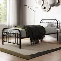 Compton Single Bed Frame - Black, Metal