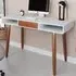 Edelweiss Single Drawer Desk with Shelves - Walnut, White