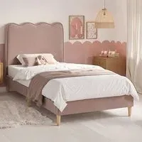Ellis Single Cloud Headboard Bed - Pink, Velvet