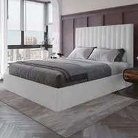 Everley Double Ottoman Bed with Storage - Cream, Boucle