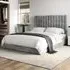 Everley Double Ottoman Bed with Storage - Grey, Fabric