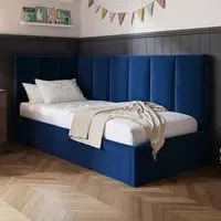 Harley Bed Frame with 2 Drawers - Blue, Velvet