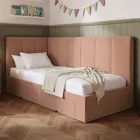 Harley Bed Frame with 2 Drawers - Pink, Velvet