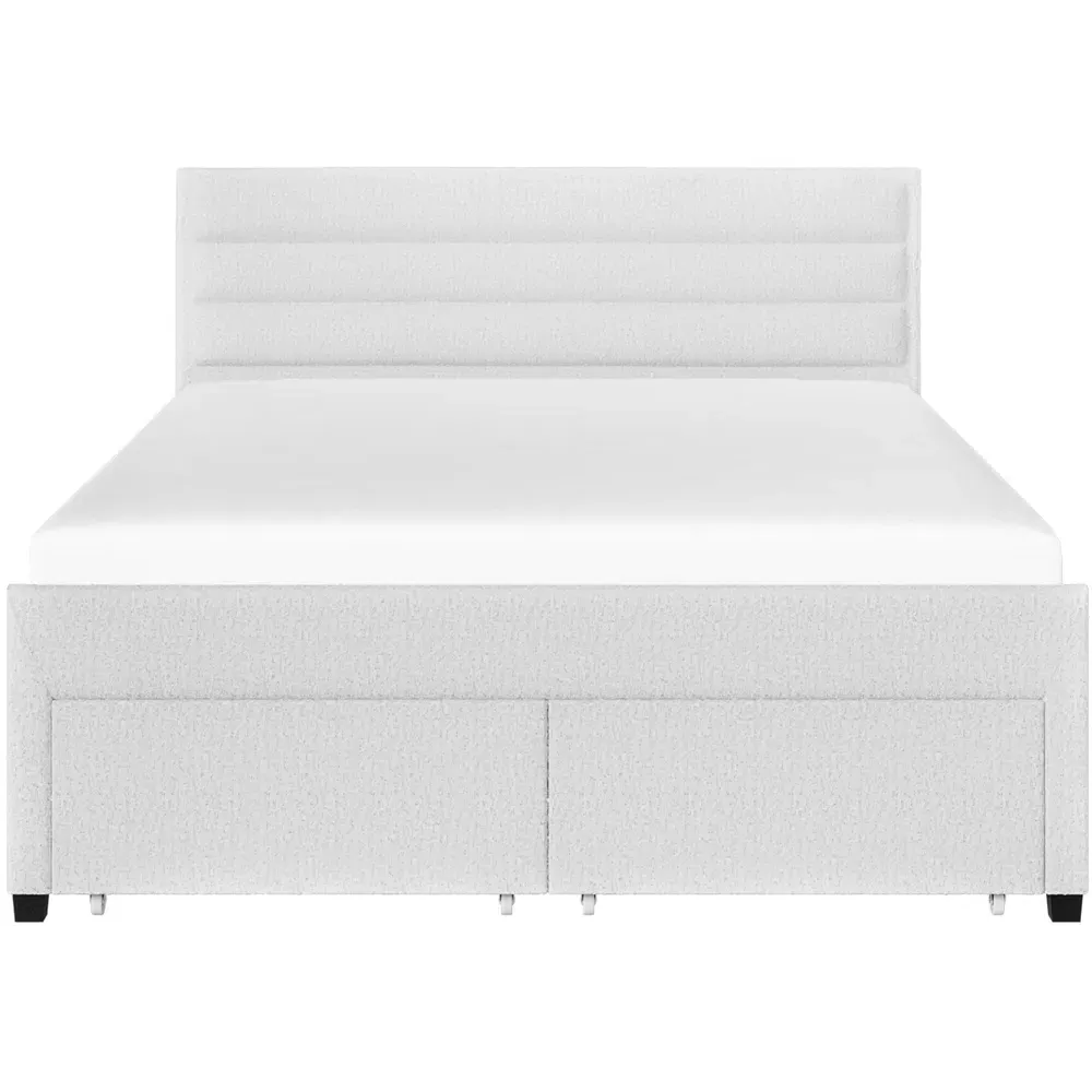 Heybrook King Size Bed with 4 Drawers - Cream, Boucle