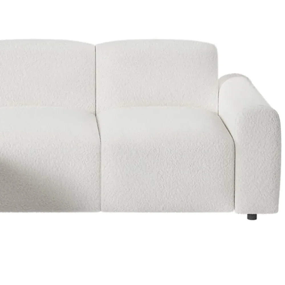 Manon 3-Seater Corner Sofa with Footstool - Cream, Boucle