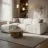Manon 3-Seater Corner Sofa with Footstool - Cream, Boucle