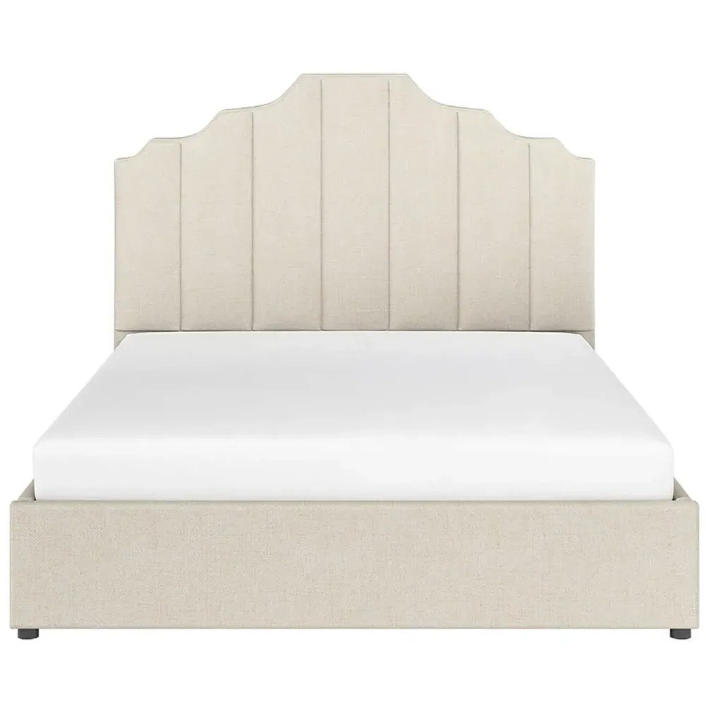 Margot Double Ottoman Bed with Storage - Beige, Fabric