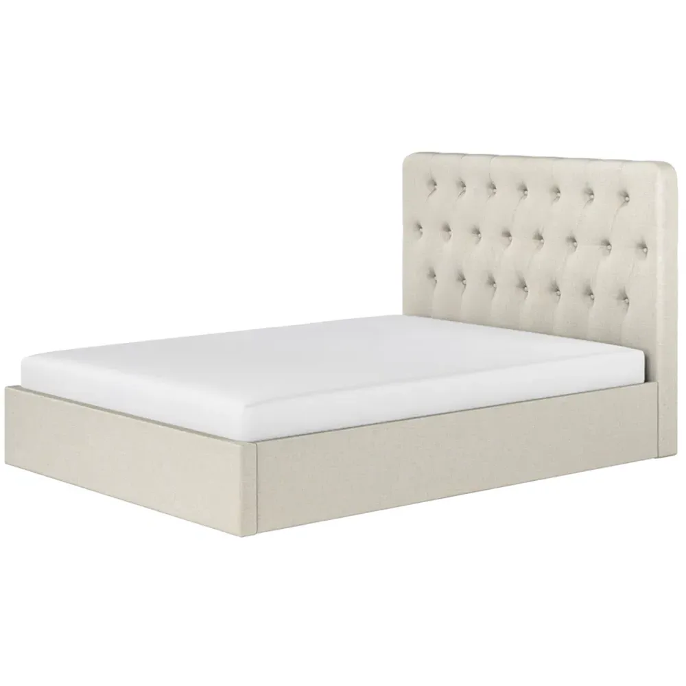 Marley Double Ottoman Bed with Storage - Cream, Fabric