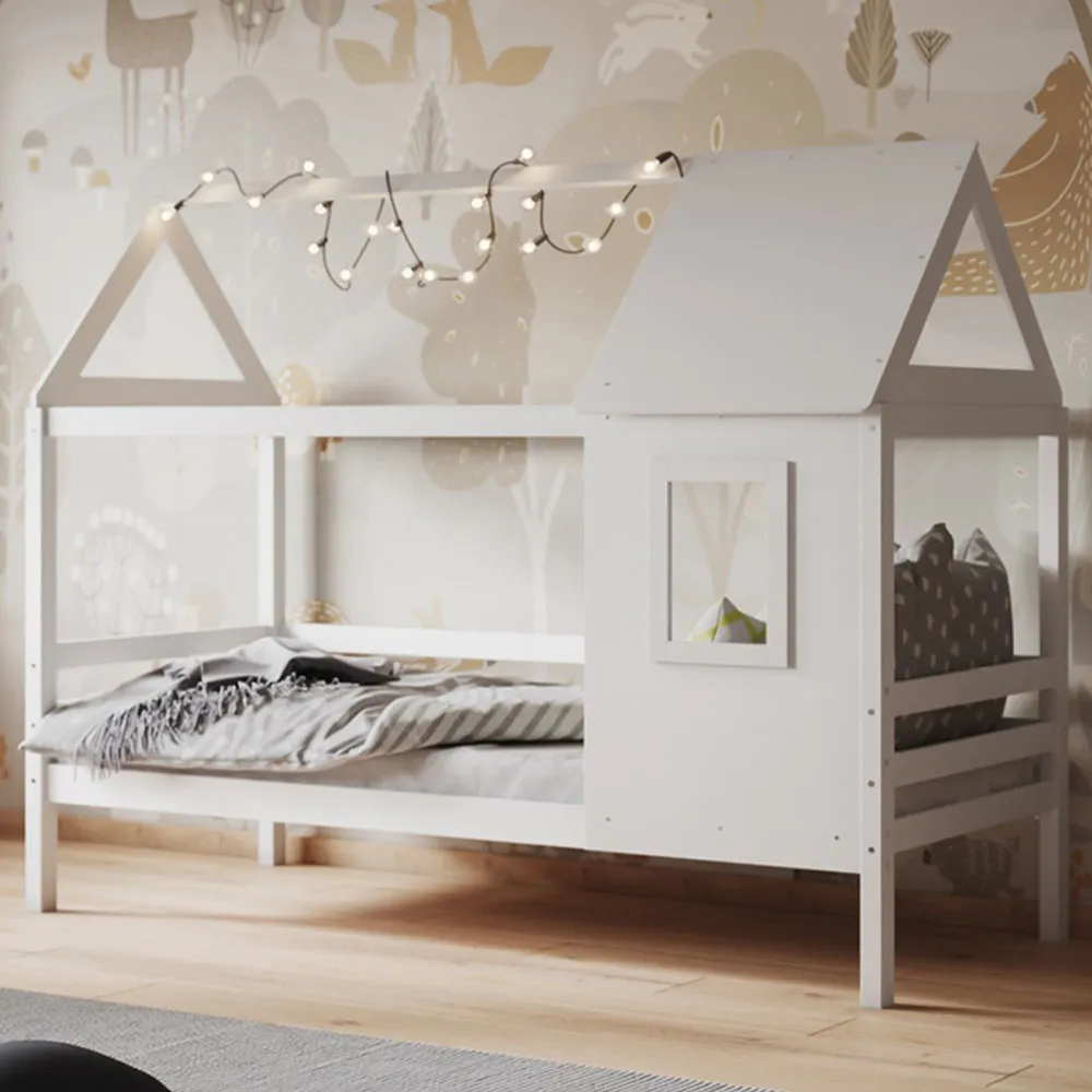 Nature Single Treehouse Bed Frame - White, Pine image