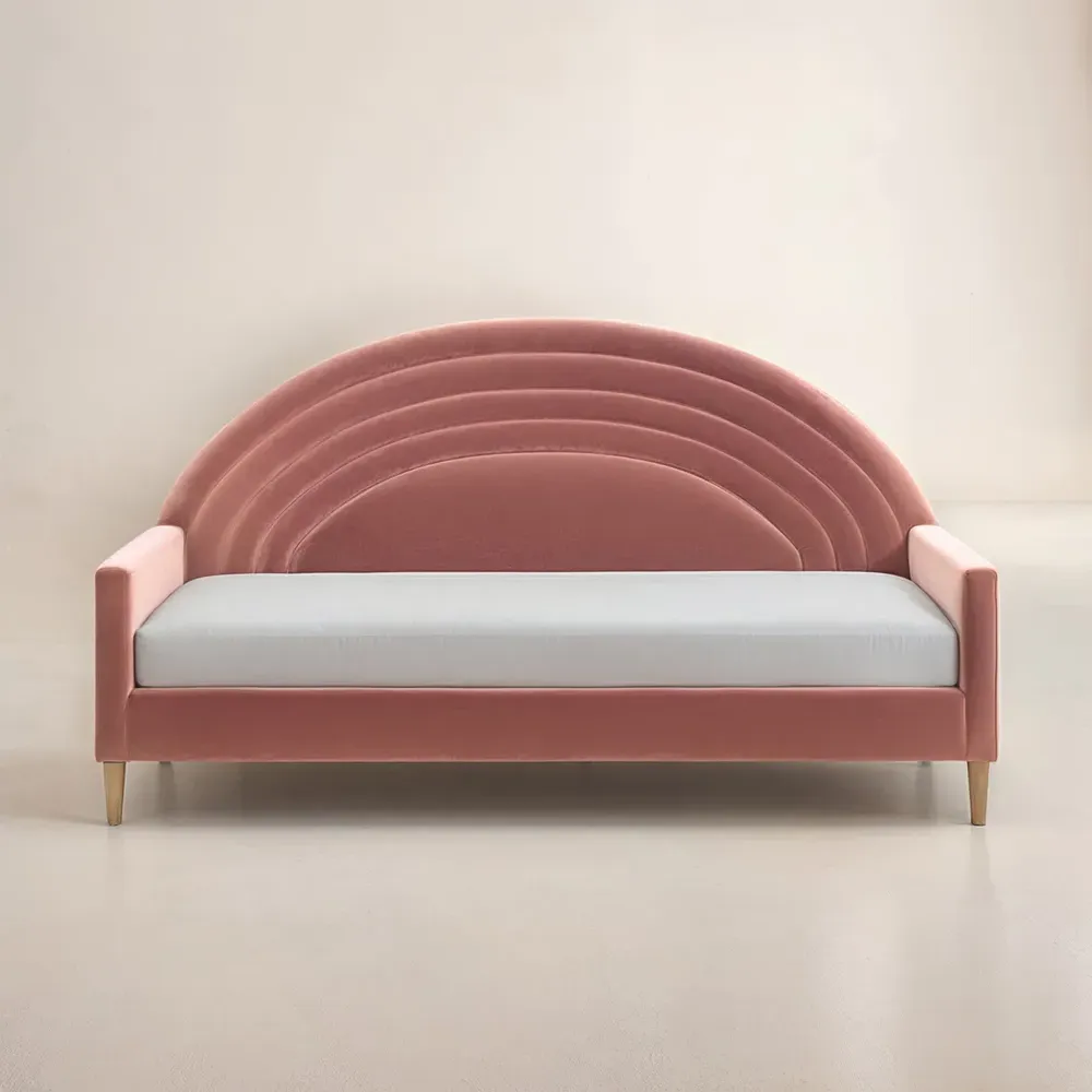 Noa Rainbow Day Bed - Pink, Velvet