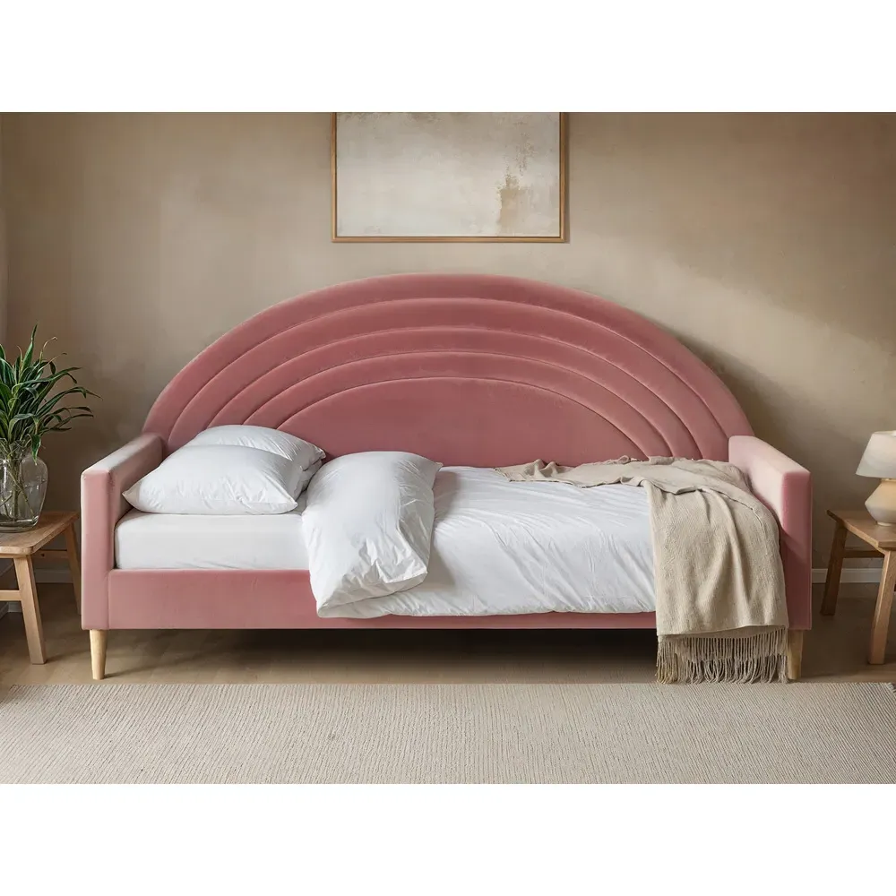 Noa Rainbow Day Bed - Pink, Velvet