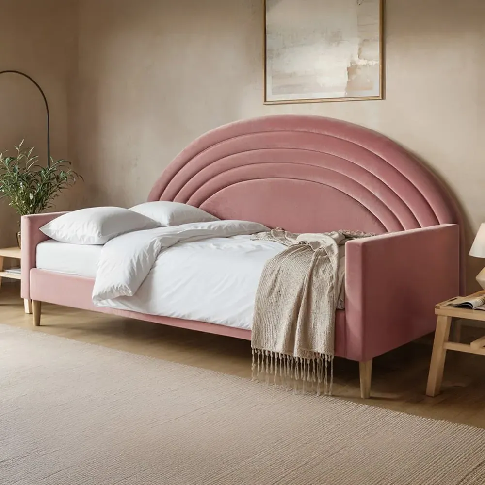 Noa Rainbow Day Bed - Pink, Velvet