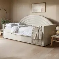 Noa Rainbow Day Bed with Trundle - Cream, Teddy