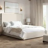 Penelope Double Ottoman Bed with Storage - Cream