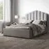 Poseidon King Size Ottoman Bed with Storage - Silver, Velvet