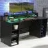Power X Gaming Desk with LED Lighting - Black