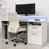 Power Z Gaming Desk with LED Lighting - White