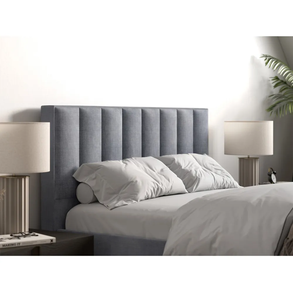 Riverside Double Bed Frame - Grey, Linen