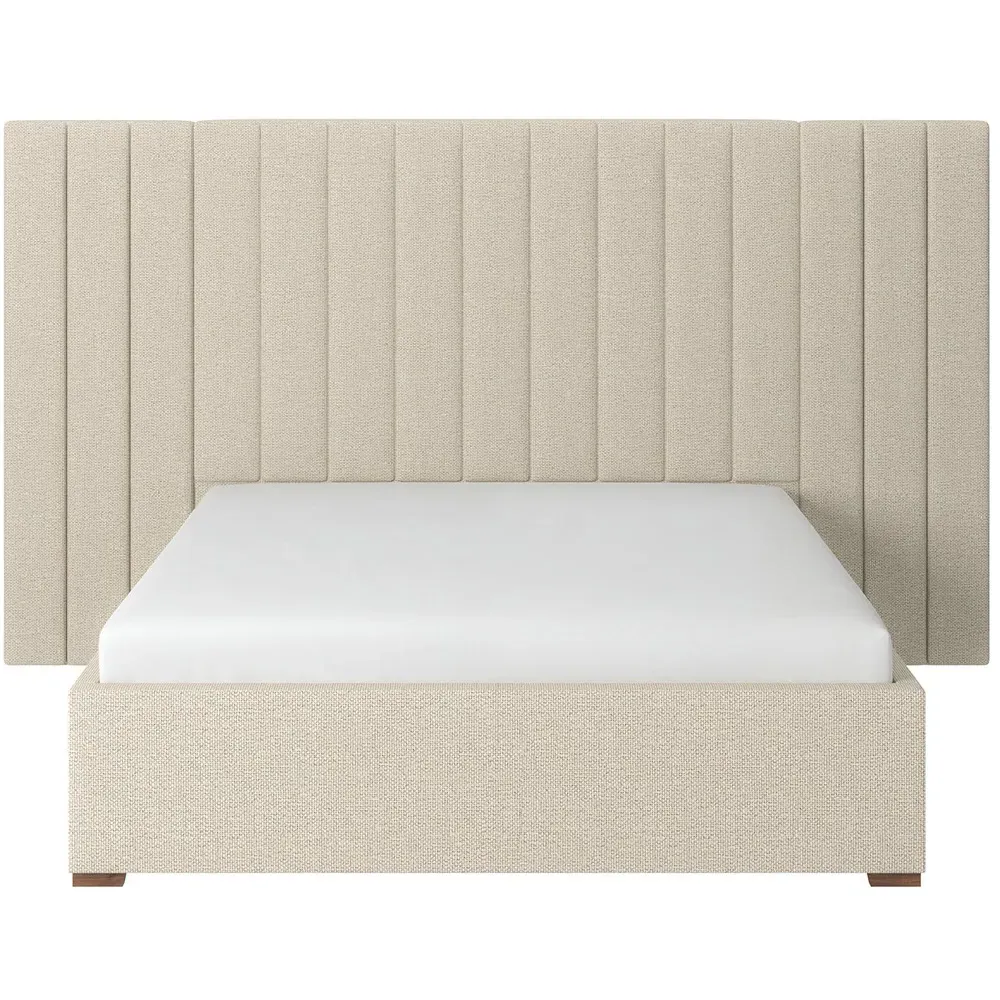 Rosita King Size Bed with Panelled Headboard - Cream