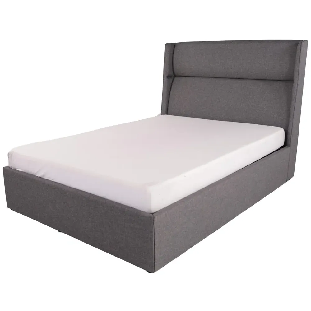 Rumba King Size Ottoman Bed with Storage - Grey, Fabric