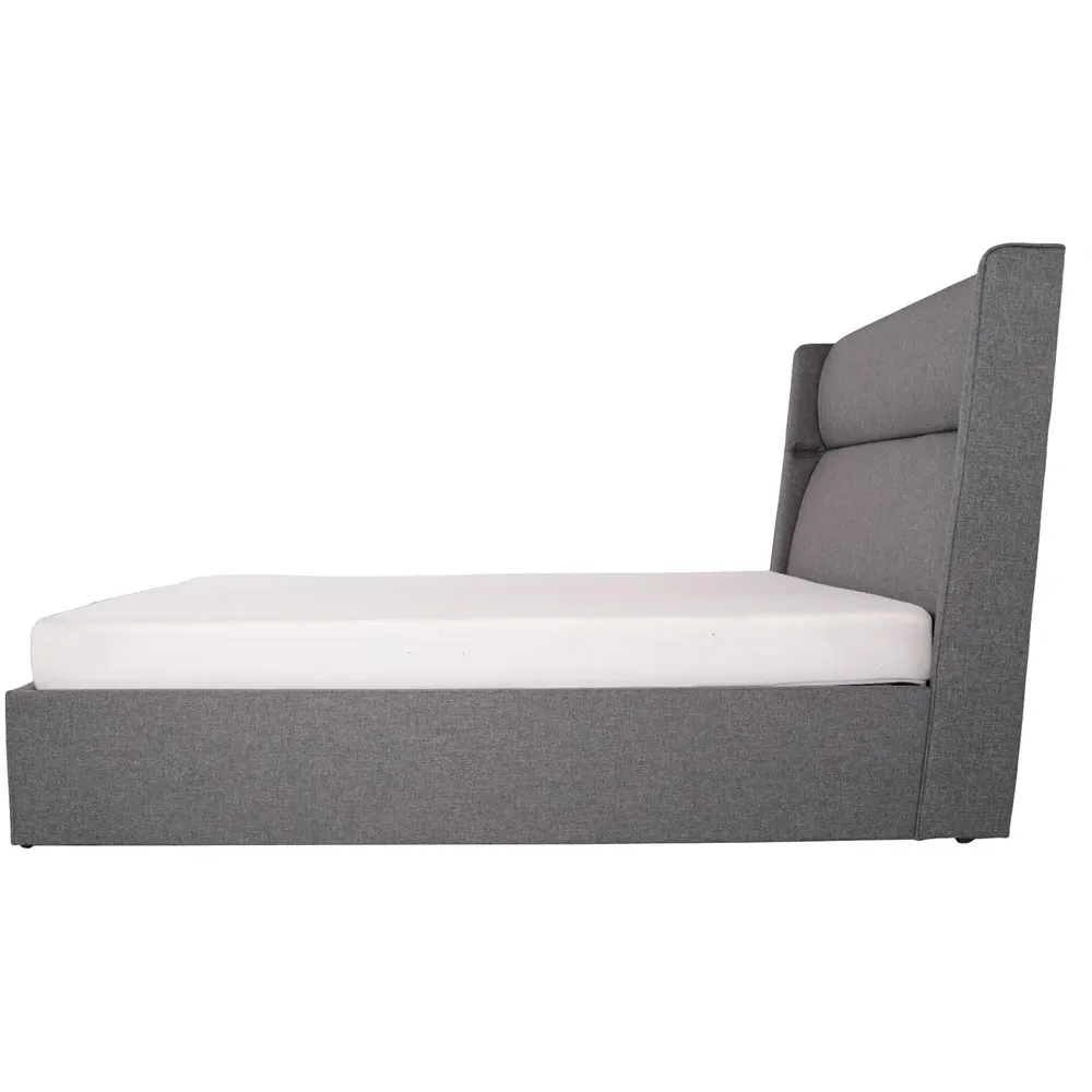 Rumba King Size Ottoman Bed with Storage - Grey, Fabric