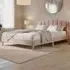 Scallop Double Bed Frame - Pink, Velvet
