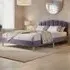 Scallop Double Bed Frame - Purple, Velvet