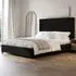 Tiggy Double Ottoman Bed with Winged Headboard - Black, Velvet