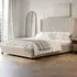 Tiggy Double Ottoman Bed with Winged Headboard - Cream, Velvet