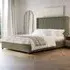 Tiggy Double Ottoman Bed with Winged Headboard - Green, Velvet