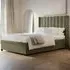 Tiggy Double Storage Bed with Winged Headboard - Green, Velvet