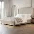 Tiggy King Size Ottoman Bed with Winged Headboard - Cream, Velvet