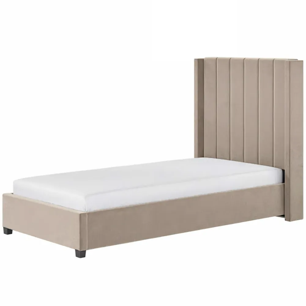Tiggy Single Ottoman Bed - Cream, Velvet