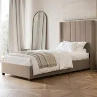 Tiggy Single Ottoman Bed - Cream, Velvet